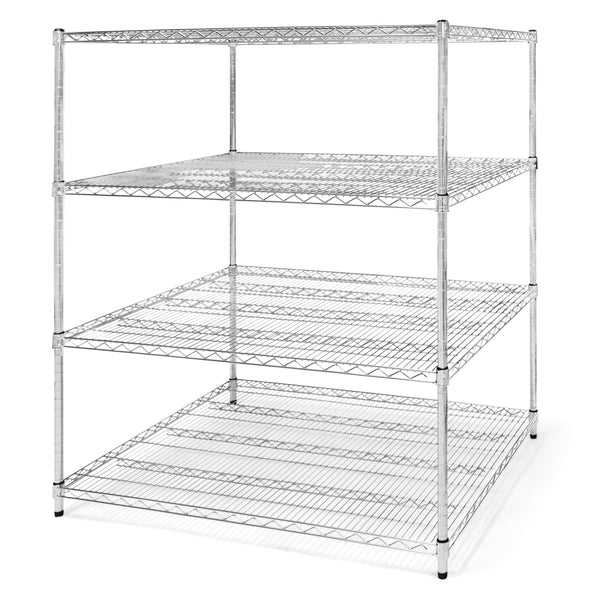 30"d x 36"w Chrome Wire Shelving w/ 4 Shelves