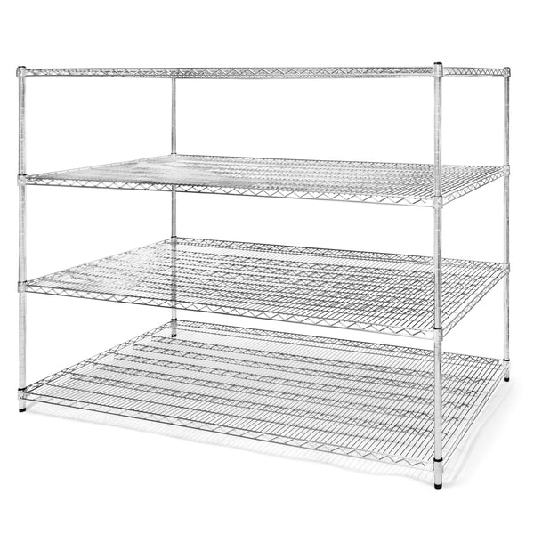 30"d x 60"w Chrome Wire Shelving w/ 4 Shelves