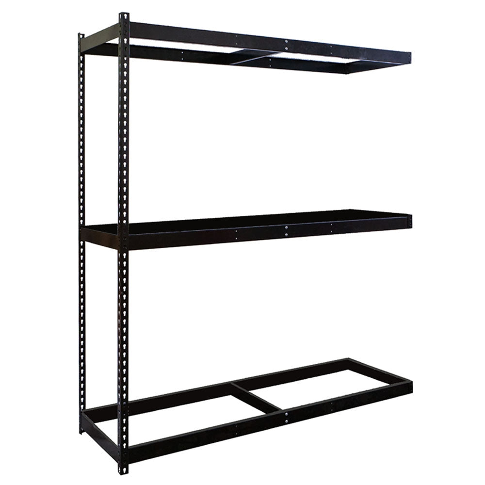 18"d 3-Shelf Heavy-Duty Boltless Shelving Add-On Units - Black