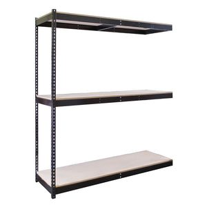 3-Shelf Black Double Rivet Shelving Add-On Units - 18"d