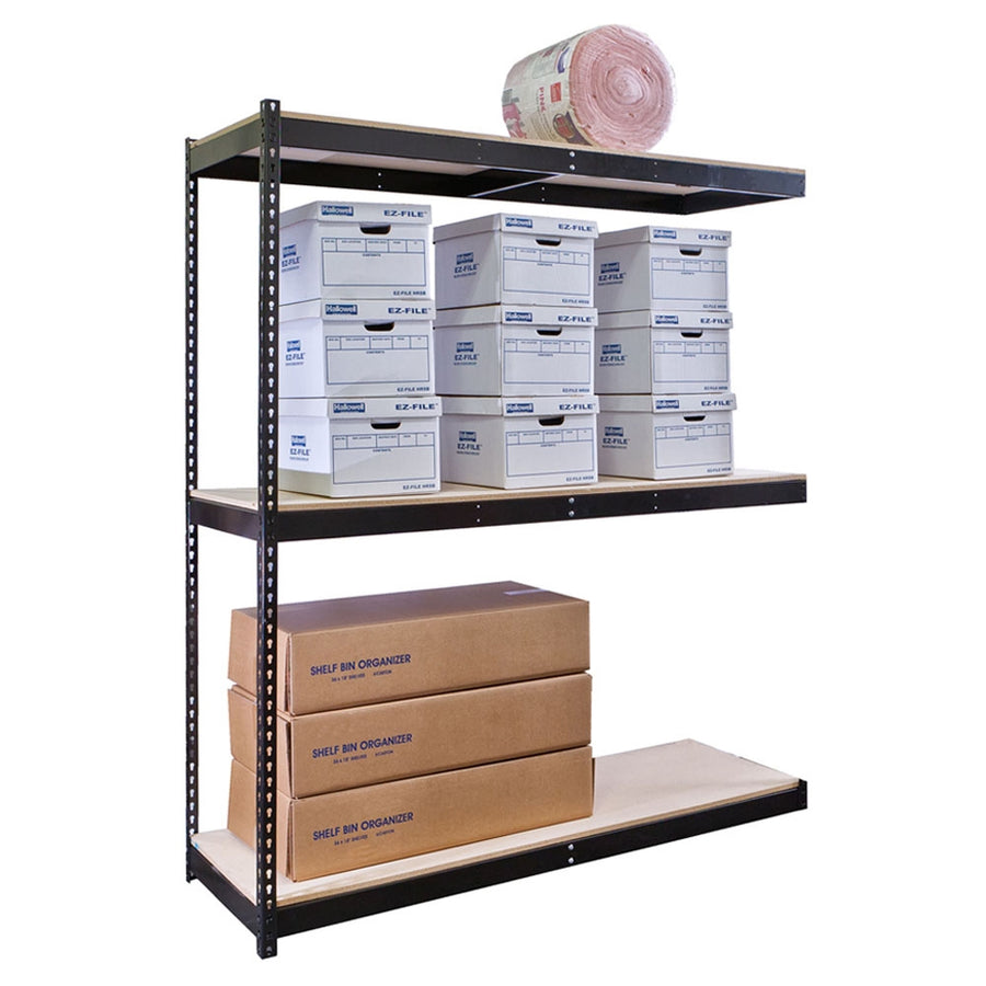 18"d 3-Shelf Heavy-Duty Boltless Shelving Add-On Units - Black