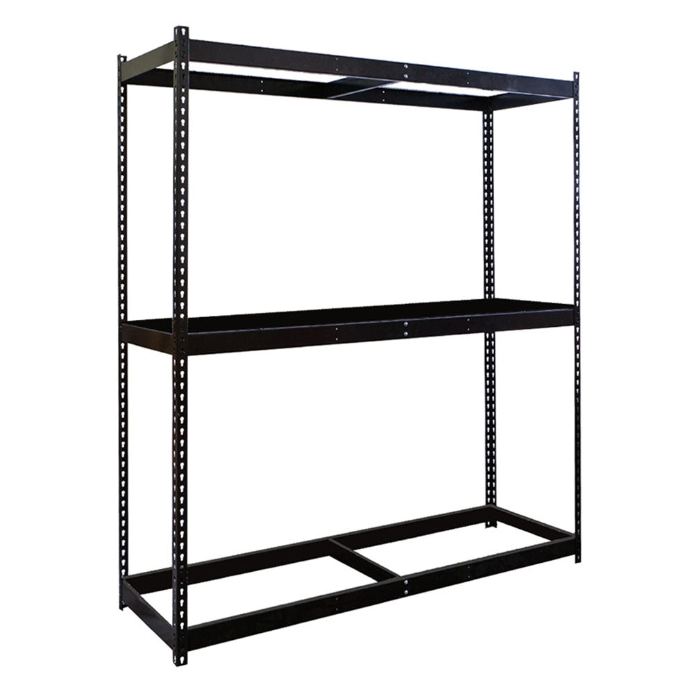 3-Shelf Black Double Rivet Shelving Starter Units - 18"d