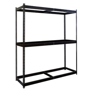 3-Shelf Black Double Rivet Shelving Starter Units - 24"d