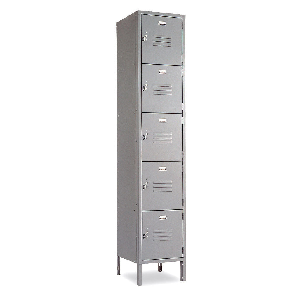 5 Tier Lockers - 15"d x 12"w x 66"h - Gray