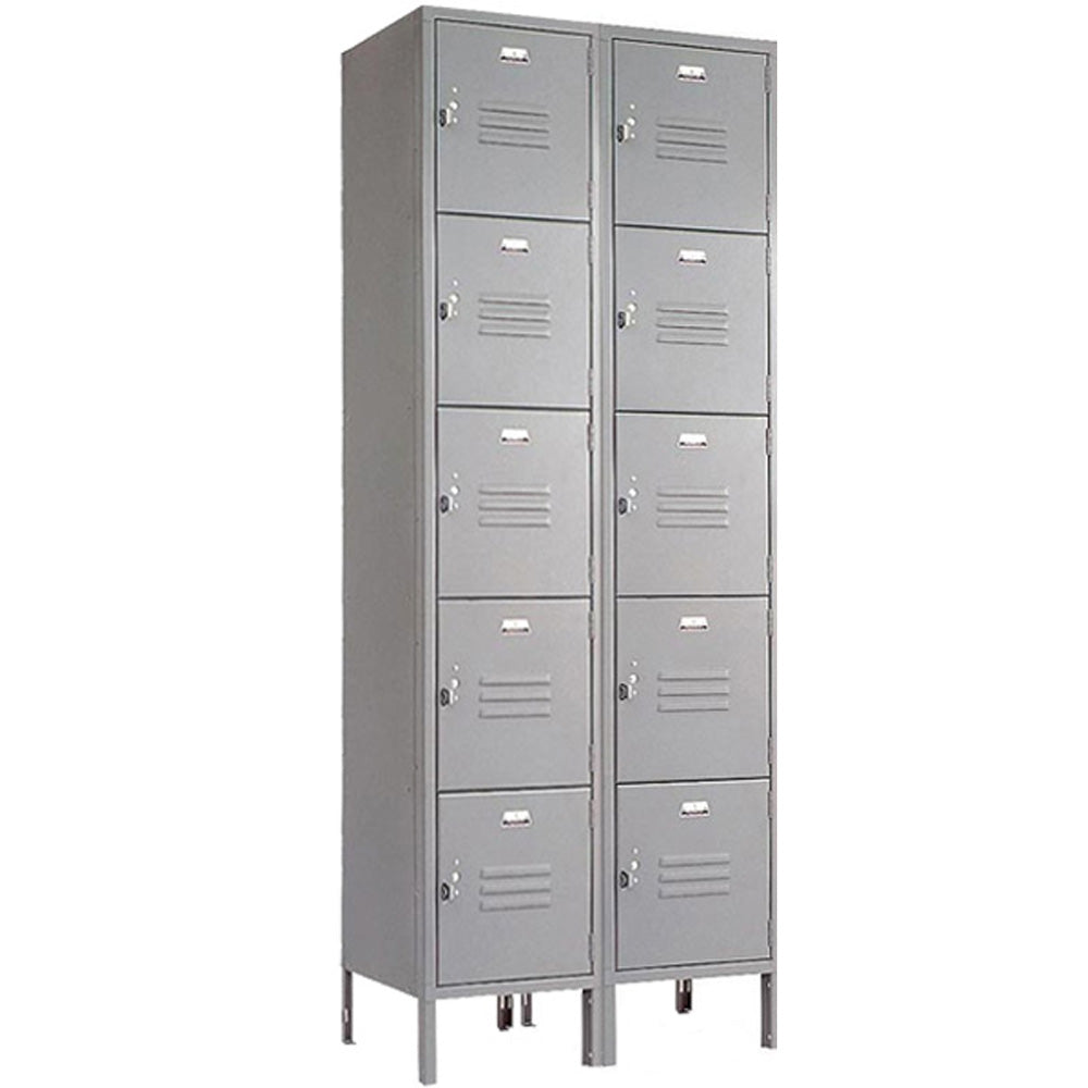 5 Tier Lockers - 15"d x 12"w x 66"h - Gray