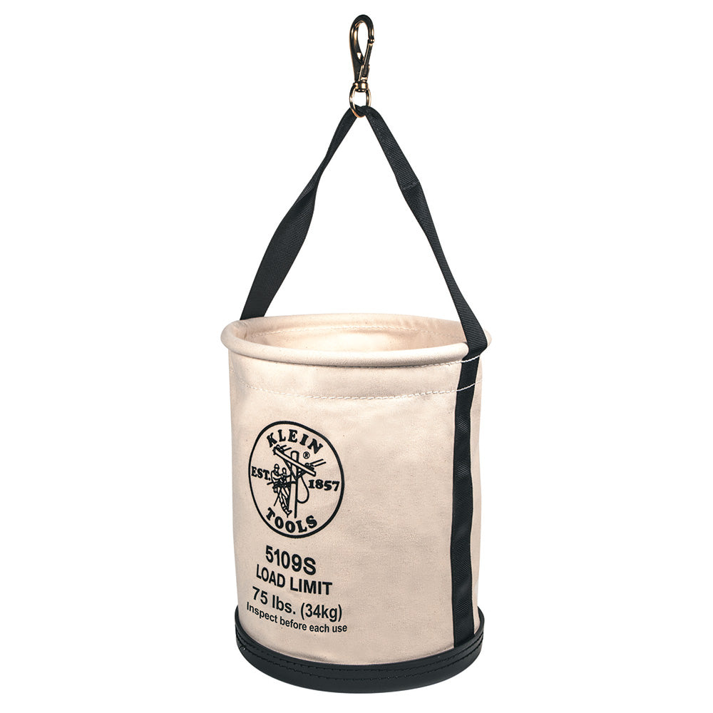 Klein Canvas Bucket, Straight Wall with Swivel Snap, 12-Inch (5109S)