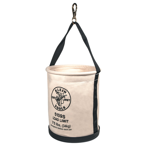 Klein Canvas Bucket, Straight Wall with Swivel Snap, 12-Inch (5109S)