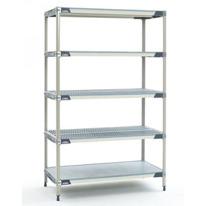 18"d x 74"h MetroMax i Antimicrobial 5-Shelf Units w/ Grid & Solid Mats