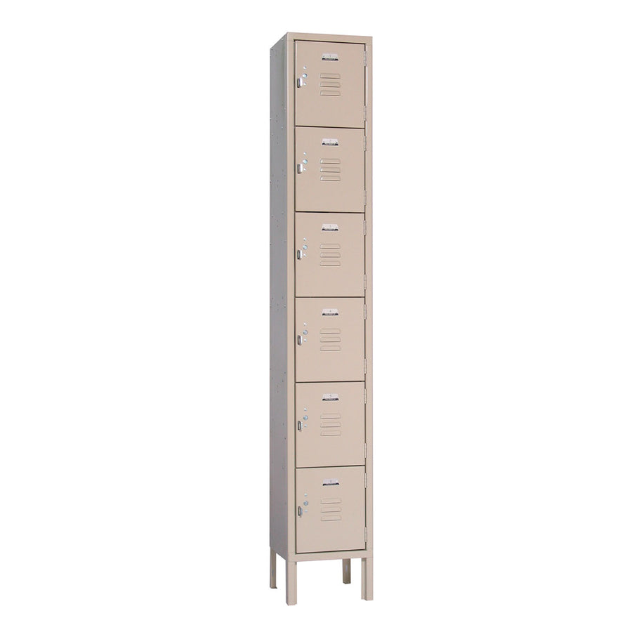 6 Tier Lockers - 12"d x 12"w x 78"h - Champagne