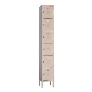 6 Tier Lockers - 12"d x 12"w x 78"h - Champagne