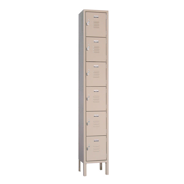 6 Tier Lockers - 15"d x 12"w x 78"h - Champagne