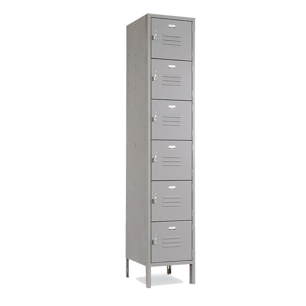 6 Tier Lockers - 12"d x 12"w x 78"h - Gray