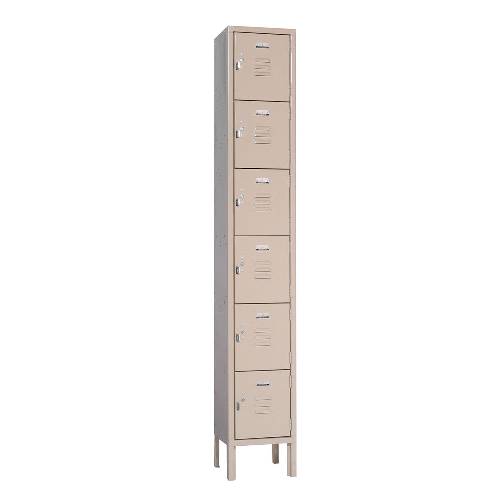 6 Tier Lockers - 12"d x 12"w x 78"h - Champagne