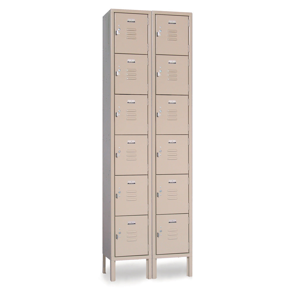 6 Tier Lockers - 12"d x 12"w x 78"h - Champagne