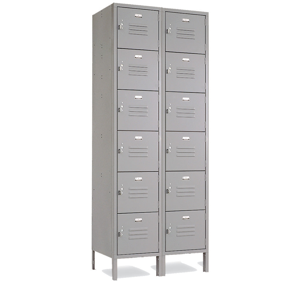 6 Tier Lockers - 18"d x 12"w x 78"h - Gray