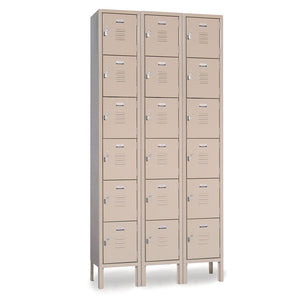 6 Tier Lockers - 12"d x 12"w x 78"h - Champagne