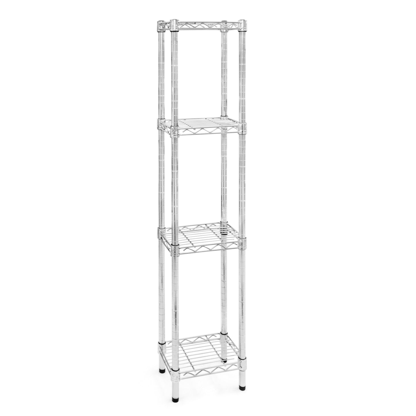 8"d x 12"w Chrome Wire Shelving w/ 4 Shelves