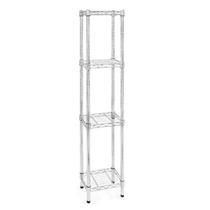 8"d x 12"w Chrome Wire Shelving w/ 4 Shelves