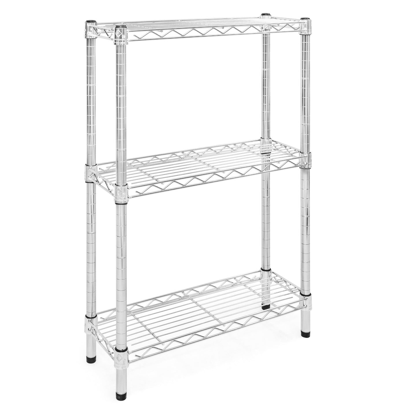 8"d x 34"h Chrome Wire Shelving w/ 3 Shelves