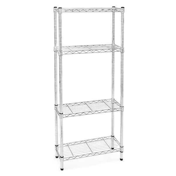 8"d x 24"w Chrome Wire Shelving w/ 4 Shelves