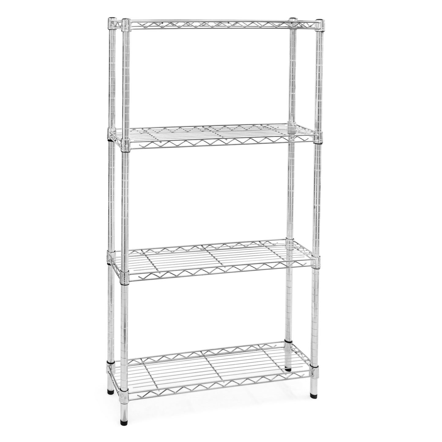 8"d x 30"w Chrome Wire Shelving w/ 4 Shelves