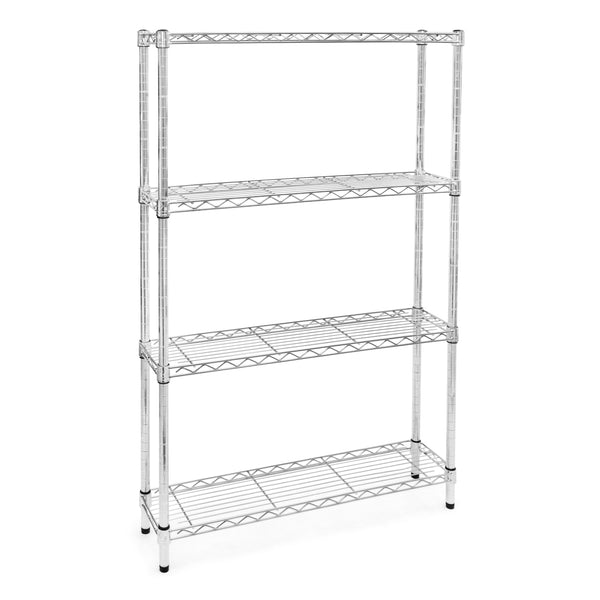 8"d x 36"w Chrome Wire Shelving w/ 4 Shelves