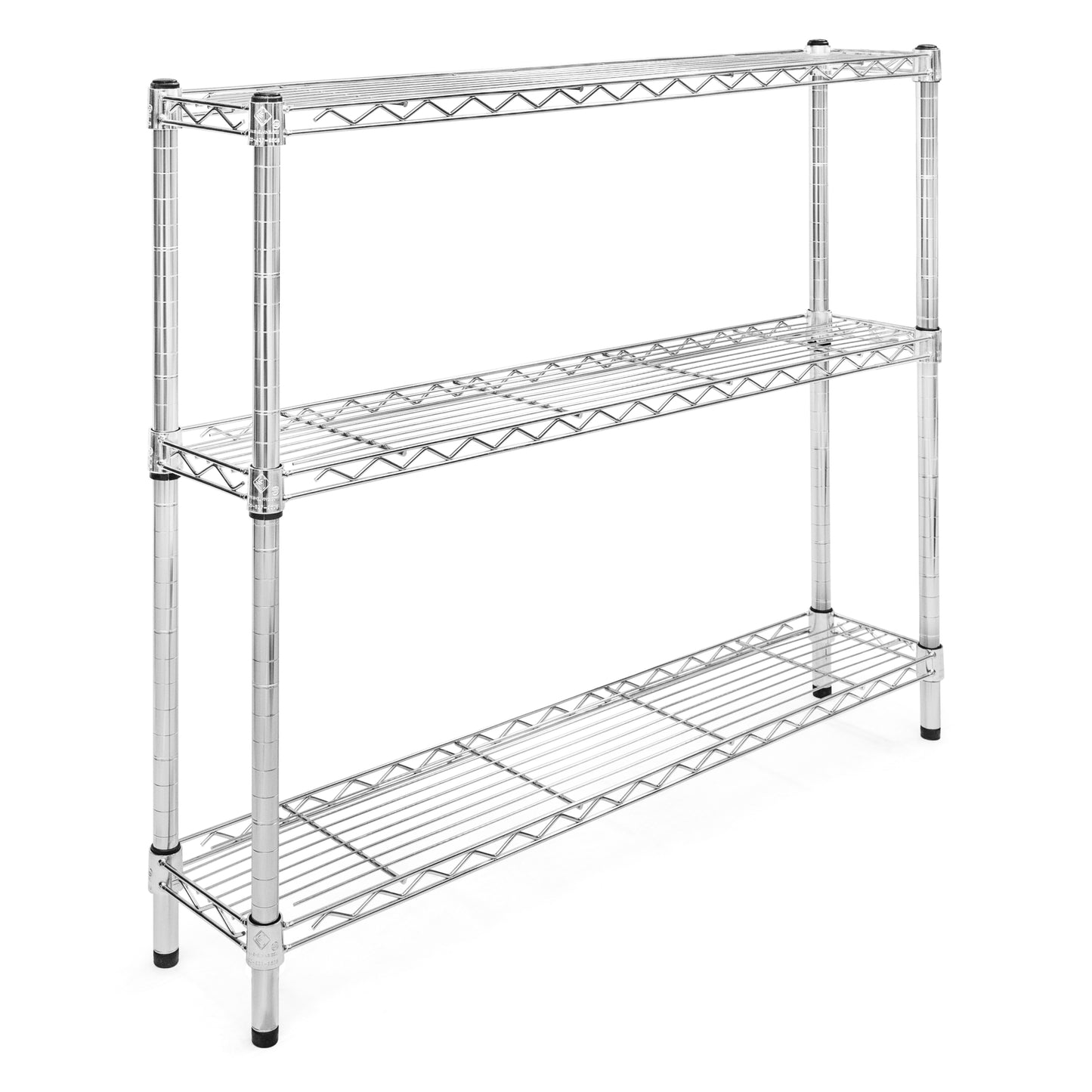 8"d x 34"h Chrome Wire Shelving w/ 3 Shelves