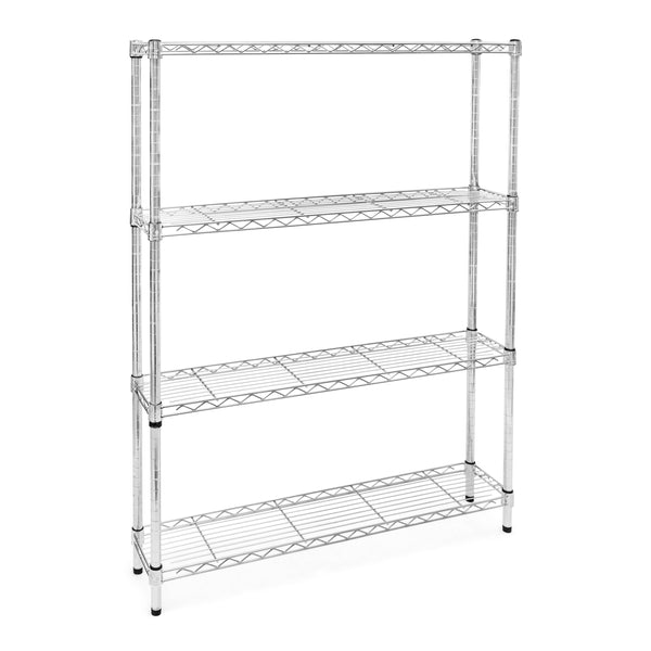 8"d x 42"w Chrome Wire Shelving w/ 4 Shelves