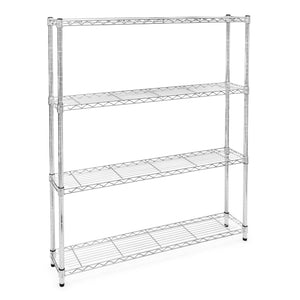 8"d x 48"w Chrome Wire Shelving w/ 4 Shelves