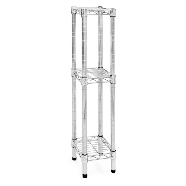 8"d x 34"h Chrome Wire Shelving w/ 3 Shelves