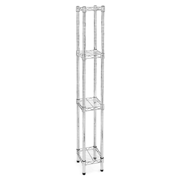 8"d x 8"w Chrome Wire Shelving w/ 4 Shelves