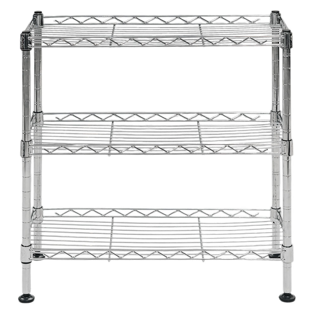 Standard Duty 8"d x 18"w x 18"h 3-Tier Chrome Wire Shelving