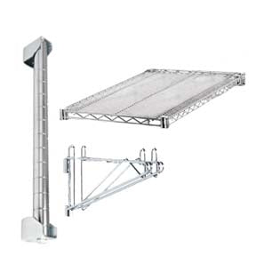 12"d Adjustable Wall Mounted Wire Shelf Add-On Kit