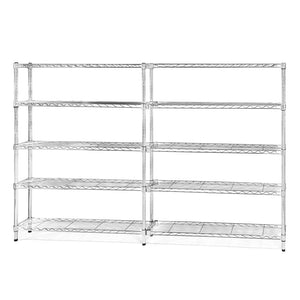 8"d x 12"w Wire Shelving Add-On Units w/ 5 Shelves