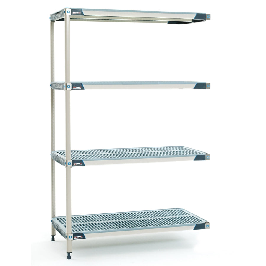 24"d x 63"h MetroMax i Antimicrobial 4-Shelf Add-On Units w/ Grid Mats