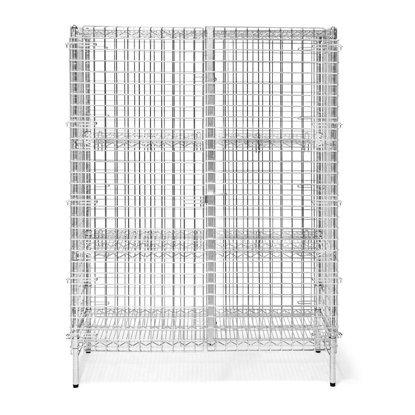 18"d Chrome Wire Security Cages with 2 Adjustable Shelves