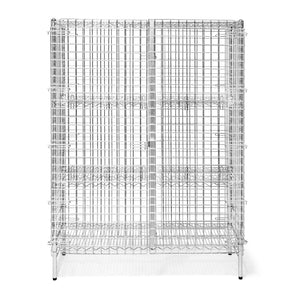 24"d Chrome Wire Security Cages with 2 Adjustable Shelves