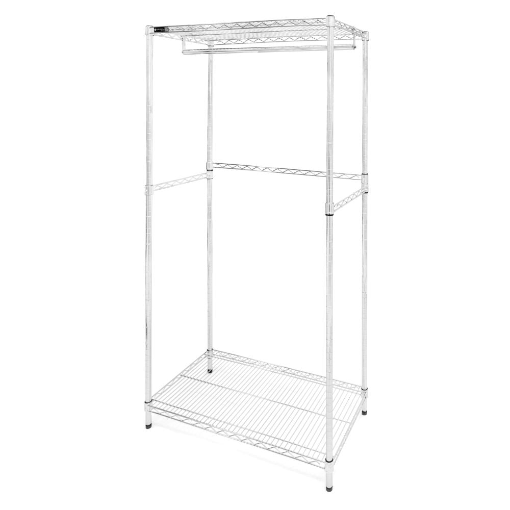 Wire Closet Shelving w/ Lower Shelf - 18"d x 72"h