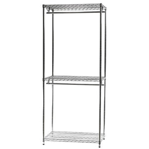 Double Hang Wire Closet Shelving w/ 3 Shelves - 24"d x 84"h