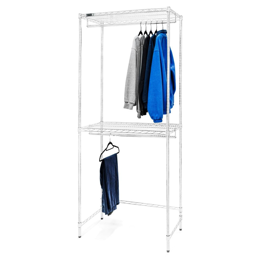 Double Hang Wire Closet Shelving - 18"d x 84"h