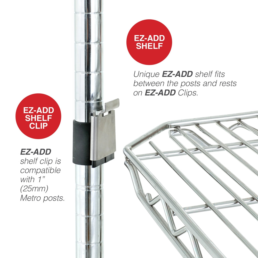 18"d Metro Super Erecta EZ-ADD Wire Shelves - Chrome