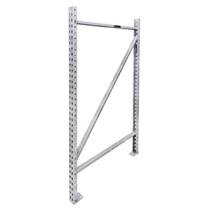 48"d Galvanized  Teardrop Pallet Rack Upright Frames - 29,000 lbs Cap.