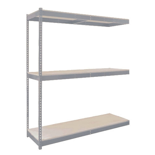 Lyon 18"d 3-Shelf Heavy-Duty Boltless Shelving Add-On Units - Gray