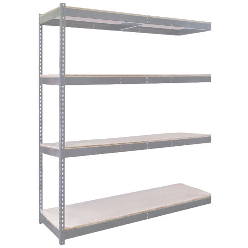 Lyon 18"d 4-Shelf Double Rivet Shelving Add-On Units - Gray