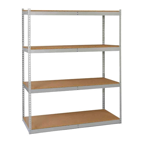 Lyon 18"d 4-Shelf Heavy-Duty Boltless Shelving Starter Units - Gray