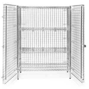 24"d Chrome Wire Security Cages with 2 Adjustable Shelves