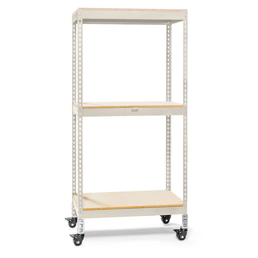 18"d 4-Shelf Heavy-Duty Boltless Shelving Starter Units - Parchment