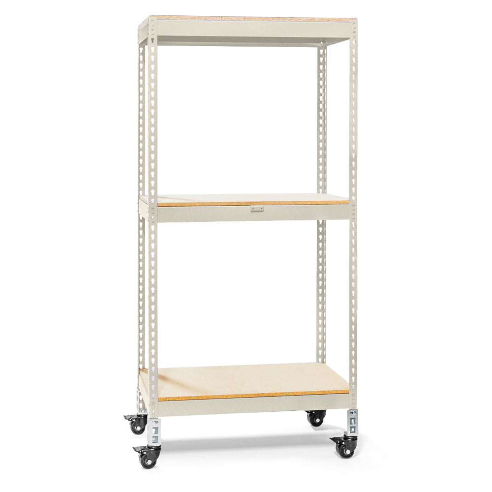 18"d 4-Shelf Heavy-Duty Boltless Shelving Starter Units - Parchment