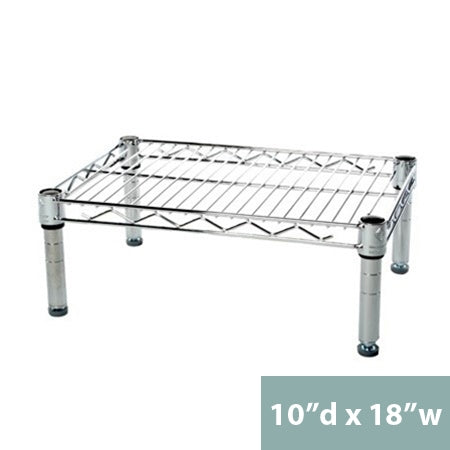 10"d x 6"h Chrome Wire Shelving w/ 1 Shelf