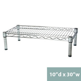 10"d x 6"h Chrome Wire Shelving w/ 1 Shelf